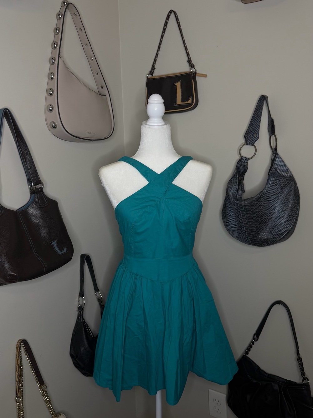 Moda International 96% Cotton Teal Dress - Size 2